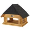 Vogelfutterhaus, Braun/schwarz, 29 X 39 X H 32 Cm -Gartentopf Geschäft 0910101480 Koelle Vogelfutterhaus aus Kiefernholz gebeizt 114699
