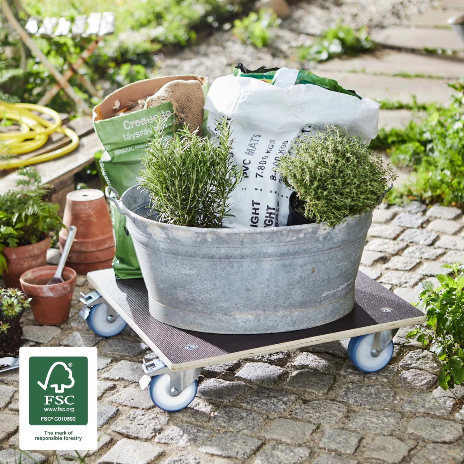 Multi Roller Maxi GRIP, 300 Kg Tragkraft, Holz, Ca. 58 X 58 X 15 Cm 4 Multi Roller Maxi GRIP, 300 Kg Tragkraft, Holz, Ca. 58 X 58 X 15 Cm – Bild 2