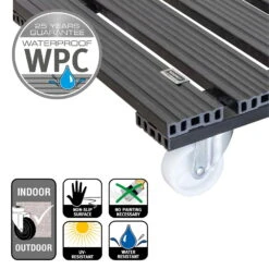 Multi Roller WPC, 120 Kg Tragkraft, Ca. 39 X 39 X 11 Cm -Gartentopf Geschäft 0920600470 multi roller wpc anthrazit 5 116657