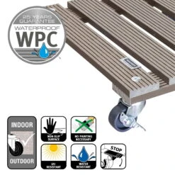 Multi Roller WPC, Tragkraft 80 Kg, Ca. 7 X 29 X 29 Cm -Gartentopf Geschäft 0920600506 multi roller wpc taupe 5 116687