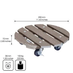 Multi Roller WPC, Tragkraft 100 Kg, Taupe, Ca. 7 X 29 X 29 Cm -Gartentopf Geschäft 0920600507 multi roller wpc taupe 4 116694