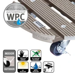 Multi Roller WPC, Tragkraft 100 Kg, Taupe, Ca. 7 X 29 X 29 Cm -Gartentopf Geschäft 0920600507 multi roller wpc taupe 5 116693