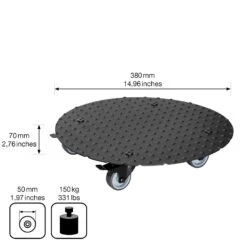 Pflanzenroller 'Alaska', Tragkraft 150 Kg, Anthrazit, Alu, 7 X 38 X 38 Cm -Gartentopf Geschäft 0920600519 pflanzenroller alaska 4 116736