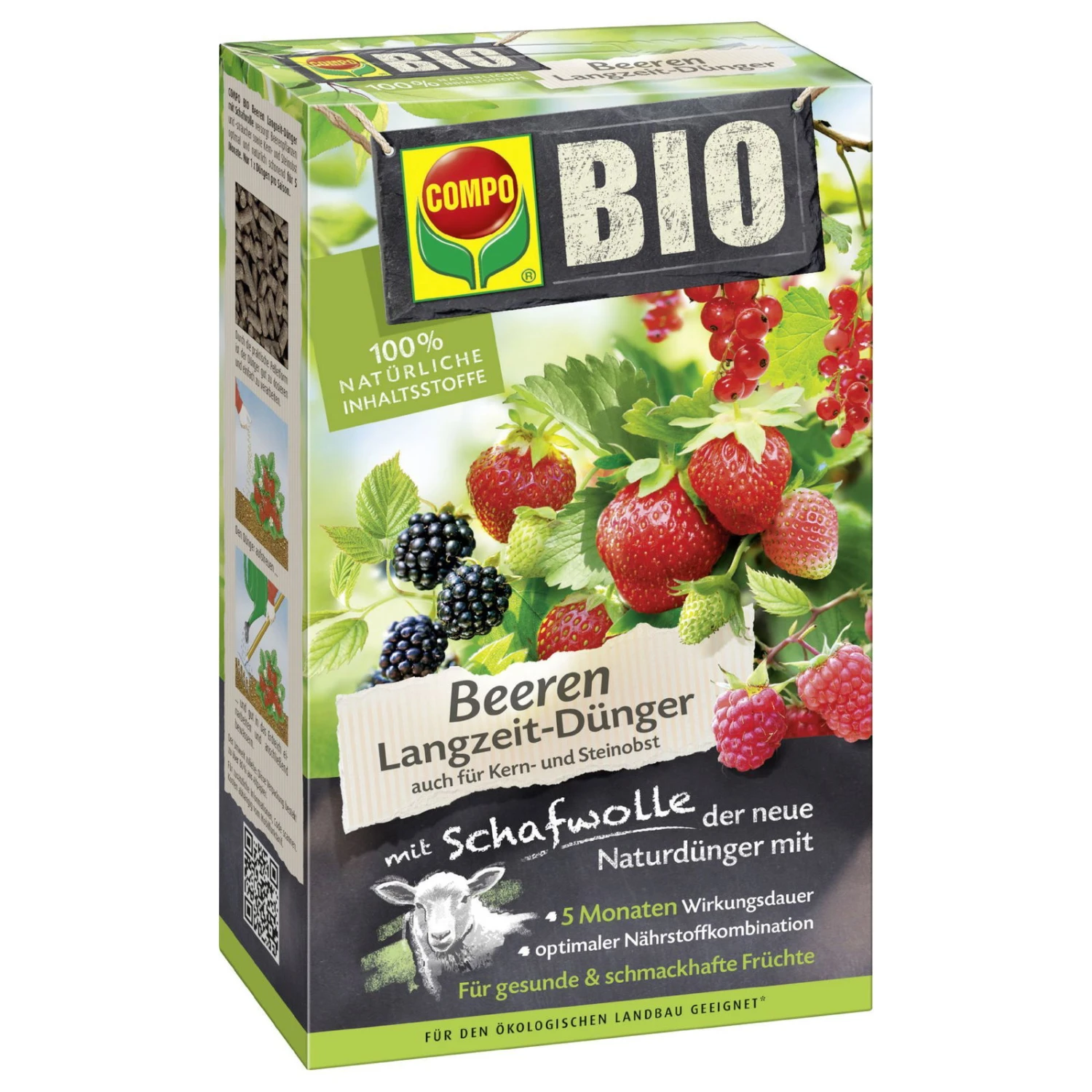 Bio-Beeren-Dünger Mit Schafwolle, Compo, 2 Kg 3 Bio-Beeren-Dünger Mit Schafwolle, Compo, 2 Kg