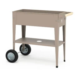 Hochbeet-Trolley Mit Rädern, Taupe, Metall, 75 X 35 X 80 Cm, 47 L -Gartentopf Geschäft 0980250143 Urban Garden Trolly auf Raedern taupe 1 84522