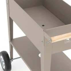 Hochbeet-Trolley Mit Rädern, Taupe, Metall, 75 X 35 X 80 Cm, 47 L -Gartentopf Geschäft 0980250143 Urban Garden Trolly auf Raedern taupe 5 84527