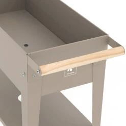 Hochbeet-Trolley Mit Rädern, Taupe, Metall, 75 X 35 X 80 Cm, 47 L -Gartentopf Geschäft 0980250143 Urban Garden Trolly auf Raedern taupe 5 84523