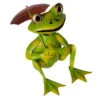 Metall-Frosch Mit Regenschirm, 22 X 22 X 18 Cm -Gartentopf Geschäft 0980306351 Koelle Frosch mit Regenschirm sitzend 107070