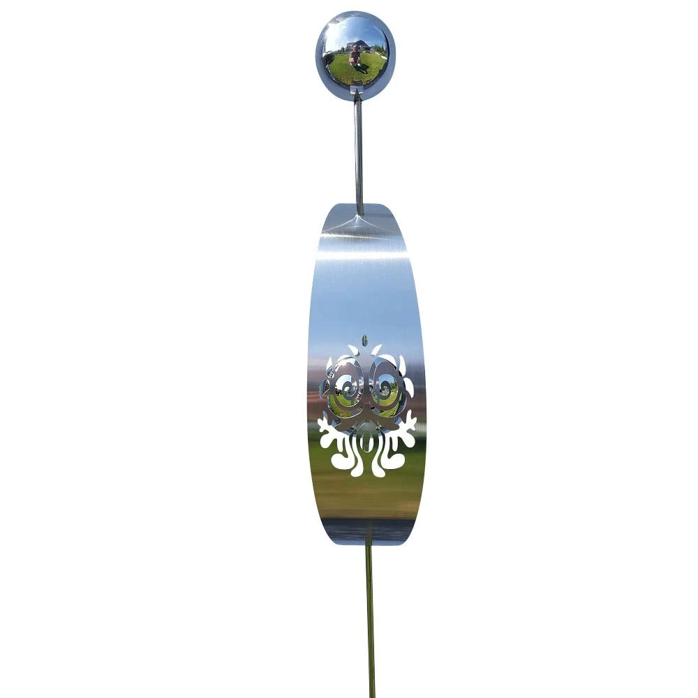 Beetstecker Nero Mit 2 Kugeln & Ausstanzung Eule, Edelstahl, 100 X 13 X 8 Cm 4 Beetstecker Nero Mit 2 Kugeln & Ausstanzung Eule, Edelstahl, 100 X 13 X 8 Cm – Bild 2