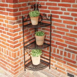 Etagere 1/4, Faltbar, Schwarz, Eisen, Ca. 31 X 31 X 114 Cm -Gartentopf Geschäft 0980404376 Etagere 1 4 faltbar 1 97106