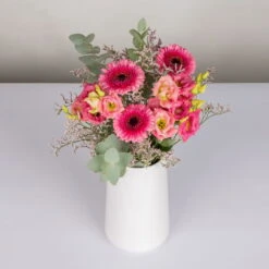 Gemischter Blumenbund 'Glücksmoment' Inkl. Gratis Grußkarte -Gartentopf Geschäft 1025700003 DIY Mixbund Gluecksmoment Gerbera Lisianthus Euka Statice 2 94526
