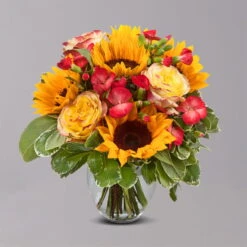 Blumenstrauß 'Viel Glück' Inkl. Gratis Grußkarte -Gartentopf Geschäft 1110600042 Sommer Orange grau 103420