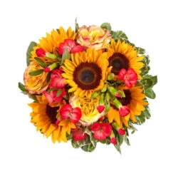 Blumenstrauß 'Viel Glück' Inkl. Gratis Grußkarte -Gartentopf Geschäft 1110600042 Sommer Orange D28cm 2 6662