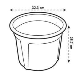 Elho Kartoffeltopf Green Basics Living Black, Ø 32,3 Cm, Höhe 25,7 Cm, Erdvol. 13 L -Gartentopf Geschäft 12 gb potato pot 33 living black 8711904315597 110980