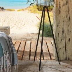 Solar-Standleuchte 'Killarney', Schwarz, Metall, Ø 20,5 X H 32 Cm -Gartentopf Geschäft 2950100705 Solar Filament LED Dreibein Killarney 3 1 120446