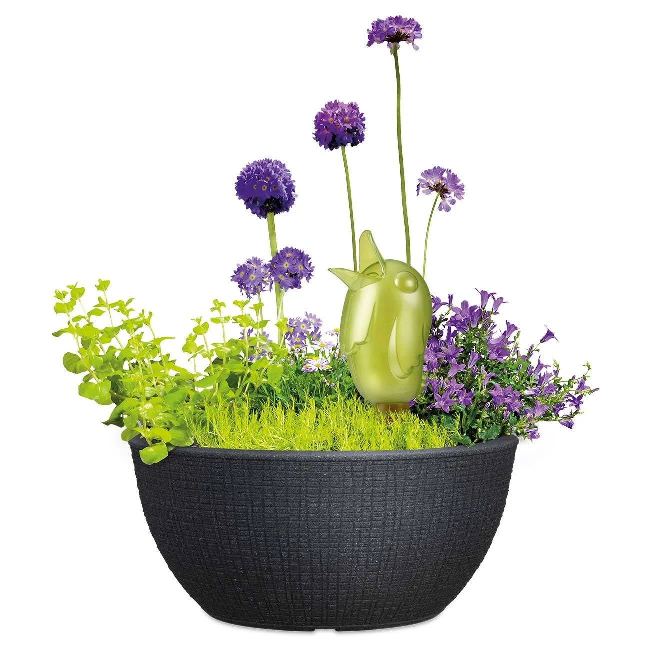 Pflanzschale 'Barceo', Rund, Stein, Schwarz, Kunststoff 3 Pflanzschale 'Barceo', Rund, Stein, Schwarz, Kunststoff