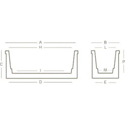 Euro 3 Plast Pflanzkasten Tere, Terra, Ca. 100 Cm, Erdvol. 128 L -Gartentopf Geschäft 3230100450 3230100451 Pflanzkasten Tere technische Zeichnung 111257