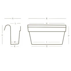 Gartentopf Geschäft -Gartentopf Geschäft 3230101010 Balkon Haengekasten UP Cassetta technische Zeichnung 111253