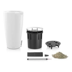 LECHUZA Rondo Premium 40, Weiß Hochglanz, All-in-One-Set, Ø 40 Cm, H:75 Cm -Gartentopf Geschäft 3325100103 Rondo Premium40 weiss All in OneSet D40xH75cm RGB 3 7756