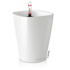 Lechuza Deltini Premium, Weiß Hochglanz, All-in-One-Set -Gartentopf Geschäft 3325100145 Deltini Premium weiss All in One Set D14xH18cm RGB 2 7580