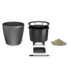 LECHUZA Classico Premium LS, All-in-One-Set, Anthrazit-metallic, Ø 28 Cm H:26 Cm -Gartentopf Geschäft 3325100286 Classico Premium 50LS anthrazit All in One Set D50xH47cm RGB 2 8002