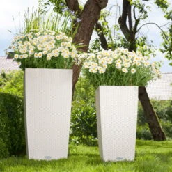 Lechuza Cubico Cottage 40, Weiß, All-in-One-Set -Gartentopf Geschäft 3325200002 Cubico Cottage40 weiss All in One Set 40x40x75cm RGB 7610