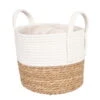 2-farbiger Wohnkorb Mit Folieneinsatz, Seegrasgeflecht Und Jute, Weiß, 26 Cm -Gartentopf Geschäft 3345502483 Korb natur weiss D26xH22cm 02 86779