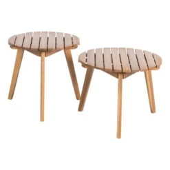 Hocker/Beistelltisch FSC®-Akazienholz Rund Ø Ca. 50 Cm, Höhe 40 Cm -Gartentopf Geschäft 3910201566 Hocker Beistelltisch Koelle 50cm rund 40cm FSC Akazie 02 48041