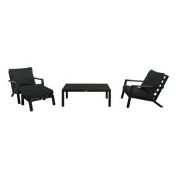 Loungeset 'Australien', 4tlg, Anthrazit -Gartentopf Geschäft 3910302417 Loungeset Australien 4tlg Koelle 2xSessel 1xTisch 1xHocker inkl Aufl 1 59766
