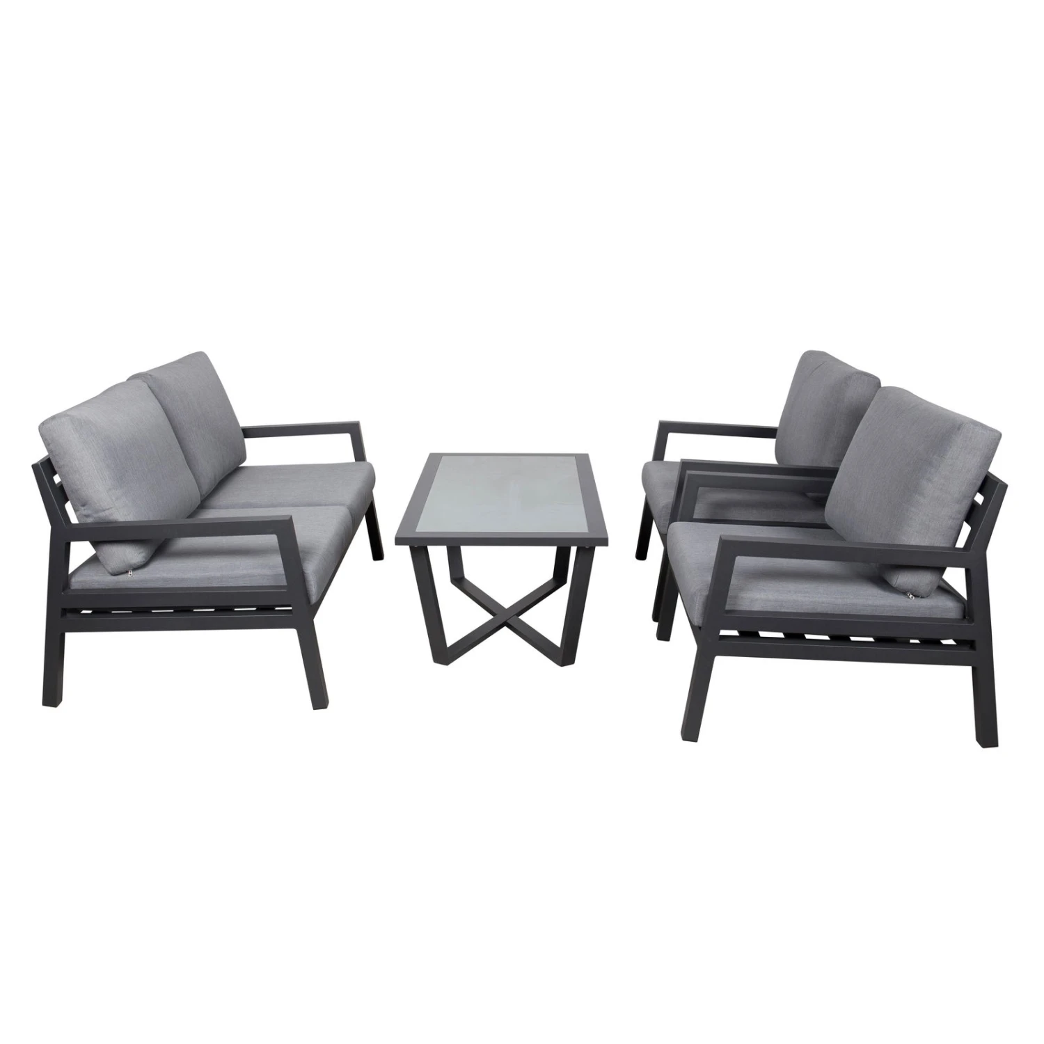 4-teilige Lounge-Gruppe 'Piazza', Tisch Mit Glasplatte, Inklusive Auflagen 4 4-teilige Lounge-Gruppe 'Piazza', Tisch Mit Glasplatte, Inklusive Auflagen – Bild 2