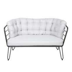 4-teilige Lounge-Gruppe 'Bella', Schwarz, Inklusive Auflagen 15 4-teilige Lounge-Gruppe 'Bella', Schwarz, Inklusive Auflagen -Gartentopf Geschäft 3910302533 Alu Loungergruppe Bella 4tlg schwarz inkl Kissen hellgrau10 74490