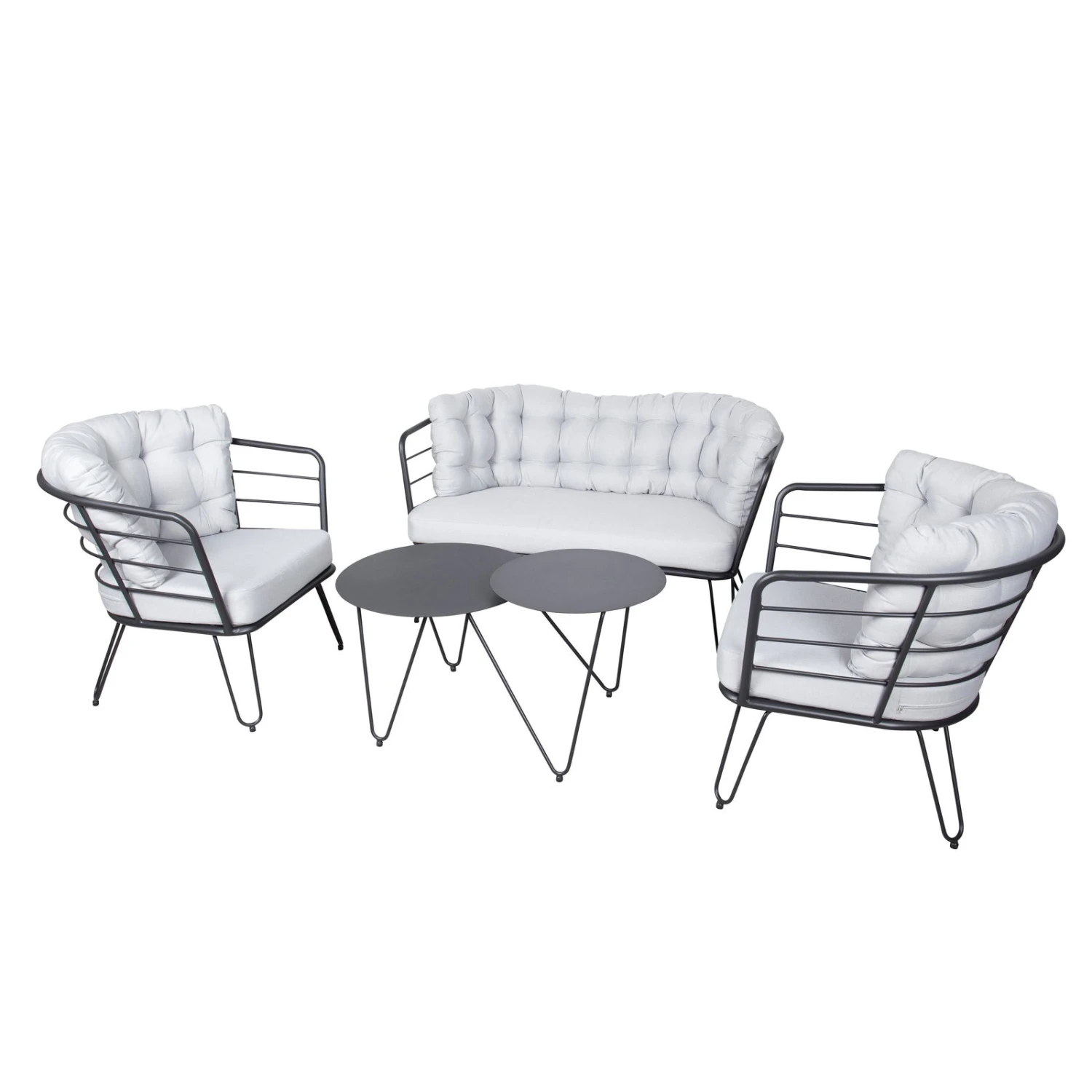 4-teilige Lounge-Gruppe 'Bella', Schwarz, Inklusive Auflagen 3 4-teilige Lounge-Gruppe 'Bella', Schwarz, Inklusive Auflagen