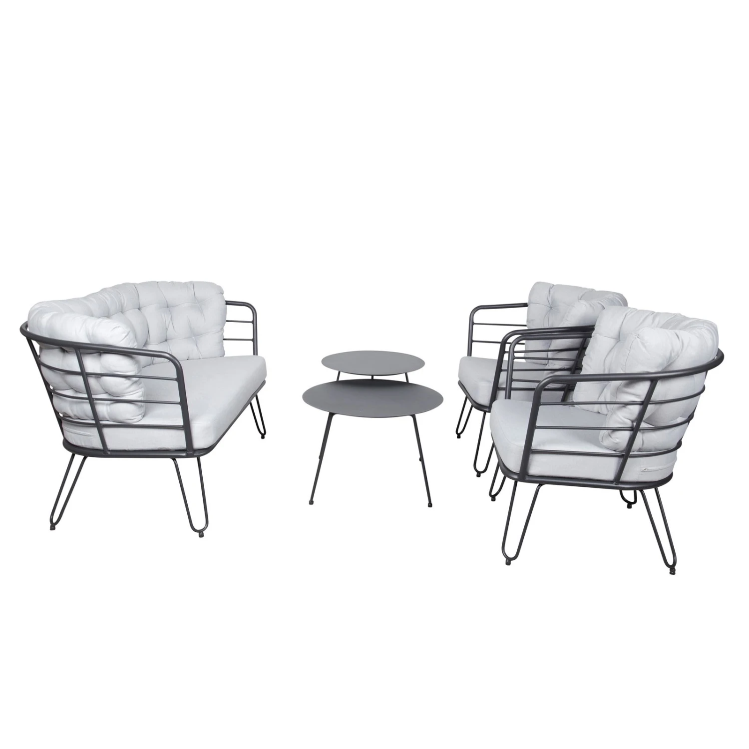 4-teilige Lounge-Gruppe 'Bella', Schwarz, Inklusive Auflagen 4 4-teilige Lounge-Gruppe 'Bella', Schwarz, Inklusive Auflagen – Bild 2