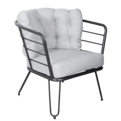 4-teilige Lounge-Gruppe 'Bella', Schwarz, Inklusive Auflagen 18 4-teilige Lounge-Gruppe 'Bella', Schwarz, Inklusive Auflagen -Gartentopf Geschäft 3910302533 Alu Loungergruppe Bella 4tlg schwarz inkl Kissen hellgrau7 74493