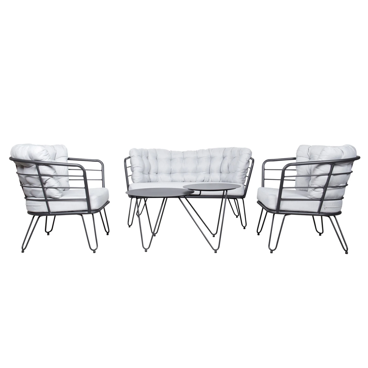 4-teilige Lounge-Gruppe 'Bella', Schwarz, Inklusive Auflagen 5 4-teilige Lounge-Gruppe 'Bella', Schwarz, Inklusive Auflagen – Bild 3