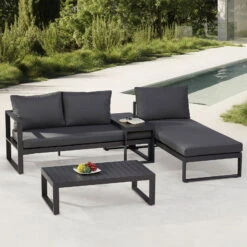 Best Loungegruppe 'Navarino', 4lgt., Anthrazit 12 Best Loungegruppe 'Navarino', 4lgt., Anthrazit -Gartentopf Geschäft 3910302684 Loungegruppe Navarino 4tlg anthrazit anthrazit 1 100749