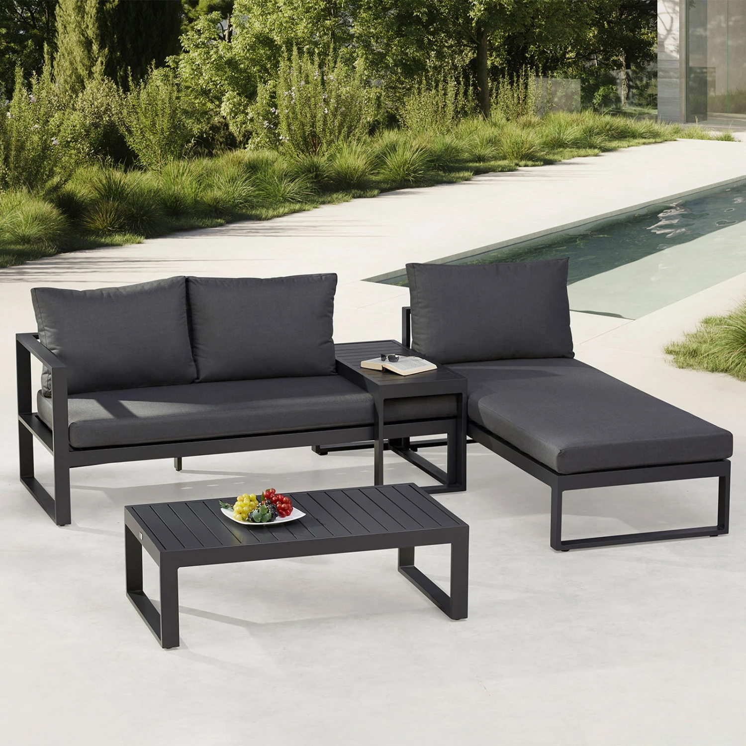 Best Loungegruppe 'Navarino', 4lgt., Anthrazit 7 Best Loungegruppe 'Navarino', 4lgt., Anthrazit – Bild 5