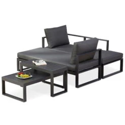 Best Loungegruppe 'Navarino', 4lgt., Anthrazit 11 Best Loungegruppe 'Navarino', 4lgt., Anthrazit -Gartentopf Geschäft 3910302684 Loungegruppe Navarino 4tlg anthrazit anthrazit 6 100748