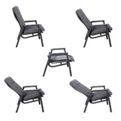 Loungesessel 'Paris', Grau/schwarz -Gartentopf Geschäft 3910302694 Loungesessel Paris inkl Auflage 25 118548