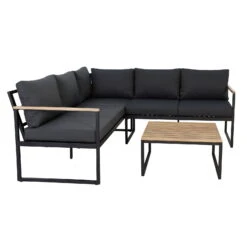 Ecklounge 'Sardinia', Schwarz, Akazie 7 Ecklounge 'Sardinia', Schwarz, Akazie -Gartentopf Geschäft 3910302709 Ecklounger Sardinia FSC Akazie Stahlgestell inkl Auflagenset 1 118538