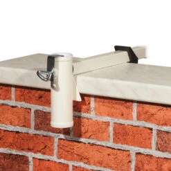 Gartentopf Geschäft 16 Sonnenschirmhalter Für Mauerwerk, Robust, Weiss