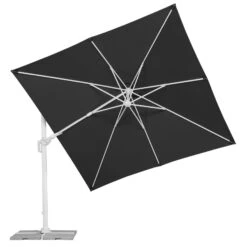 Pendelschirm 'Rhodos Twist Bianco', Ca. 300 X 300 Cm -Gartentopf Geschäft 3910503195 Sonnenschirm Rhodos Twist Bianco anthrazit 11 90638