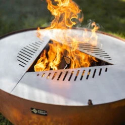 Edelstahl-Feuerstelle 'TRIA', Rost, 100 X 55 X 100 Cm -Gartentopf Geschäft 3920100752 Feuerstelle TRIA rost 1 110903