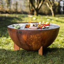 Edelstahl-Feuerstelle 'TRIA', Rost, 100 X 55 X 100 Cm -Gartentopf Geschäft 3920100752 Feuerstelle TRIA rost 2 110902