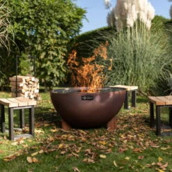 Edelstahl-Feuerstelle 'TRIA', Rost, 100 X 55 X 100 Cm -Gartentopf Geschäft 3920100752 Feuerstelle TRIA rost ca100x55x100cm 6 125227