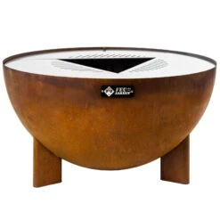 Edelstahl-Feuerstelle 'TRIA', Rost, 100 X 55 X 100 Cm -Gartentopf Geschäft 3920100752 Feuerstelle TRIA rost 109408