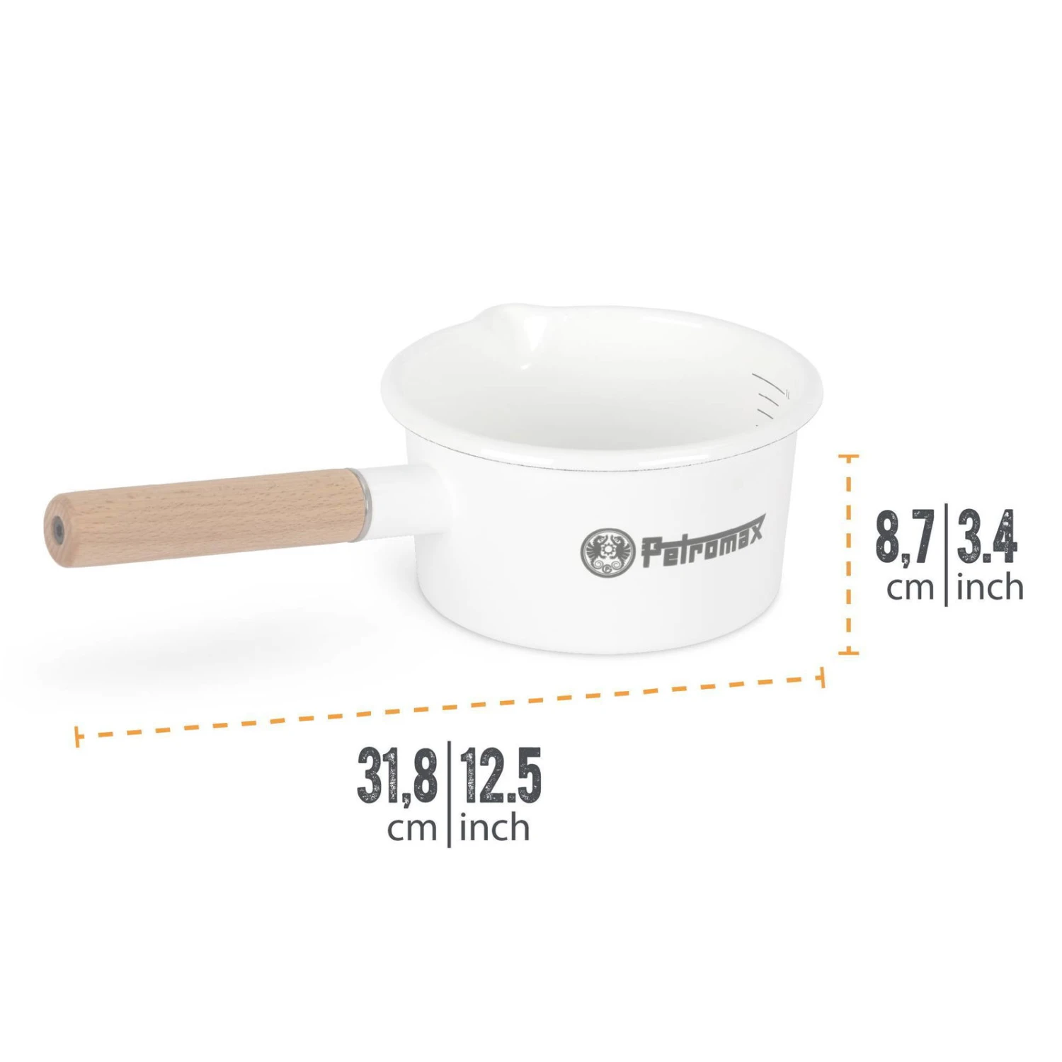 Petromax Stieltopf, Weiß, Edelstahl/Holz, Ca. 1 Liter 5 Petromax Stieltopf, Weiß, Edelstahl/Holz, Ca. 1 Liter – Bild 3