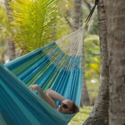 LA SIESTA Kingsize Familien-Hängematte Flora Curacao, Aus Bio-Baumwolle -Gartentopf Geschäft 3940200267 Kingsize Haengematte Flora curacao BioBaumwolle 01 47133