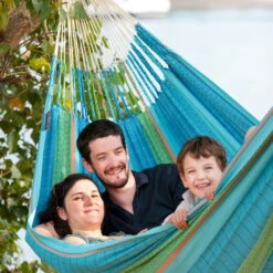 LA SIESTA Kingsize Familien-Hängematte Flora Curacao, Aus Bio-Baumwolle -Gartentopf Geschäft 3940200267 Kingsize Haengematte Flora curacao BioBaumwolle 47132