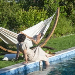 LA SIESTA Hängematte 'Modesta', Latte -Gartentopf Geschäft 3940200335 Doppel Haengematte Modesta Latte Bio Baumwolle 4 106106